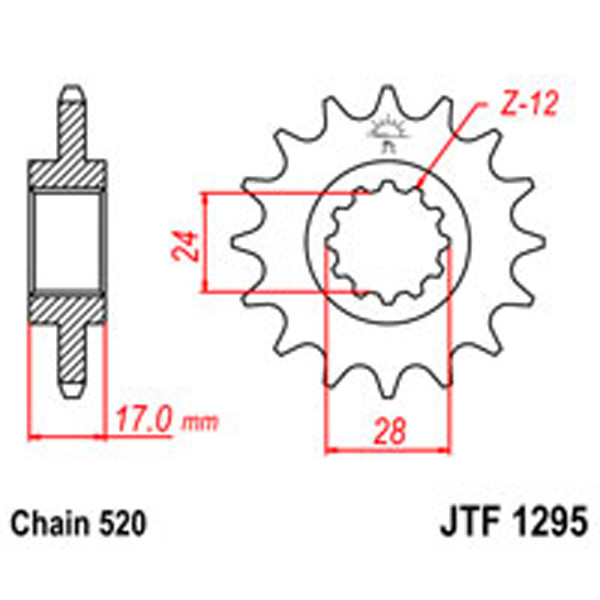 JT JT Gear Box Sprockets G/B 1295/295-14